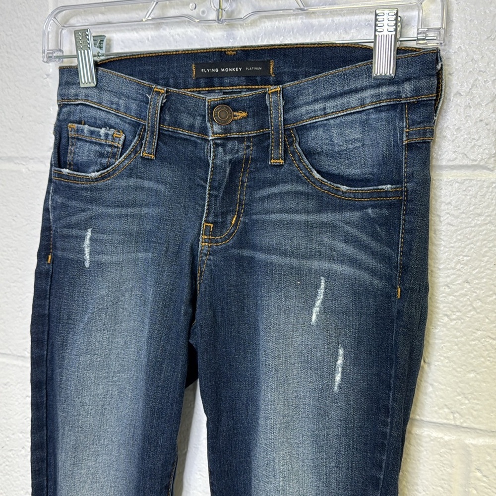 Flying Monkey Blue Skinny Jeans with Distressed Details - Picture 3 of 8